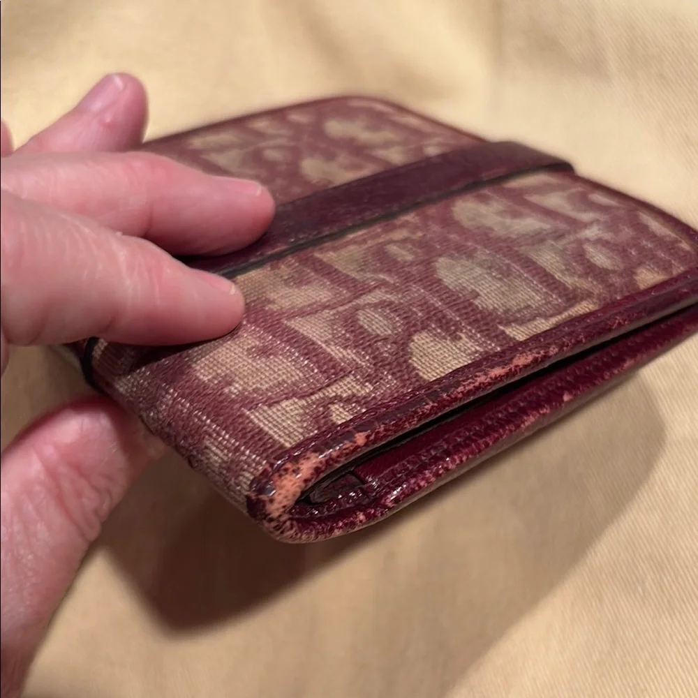 Rare! Christian Dior Red Vintage Trotter Wallet Elegant Compact Design - Picture 13 of 16